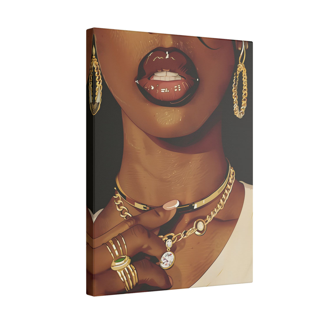 .75" Matte Canvas - Golden Luxe Confidence Portrait