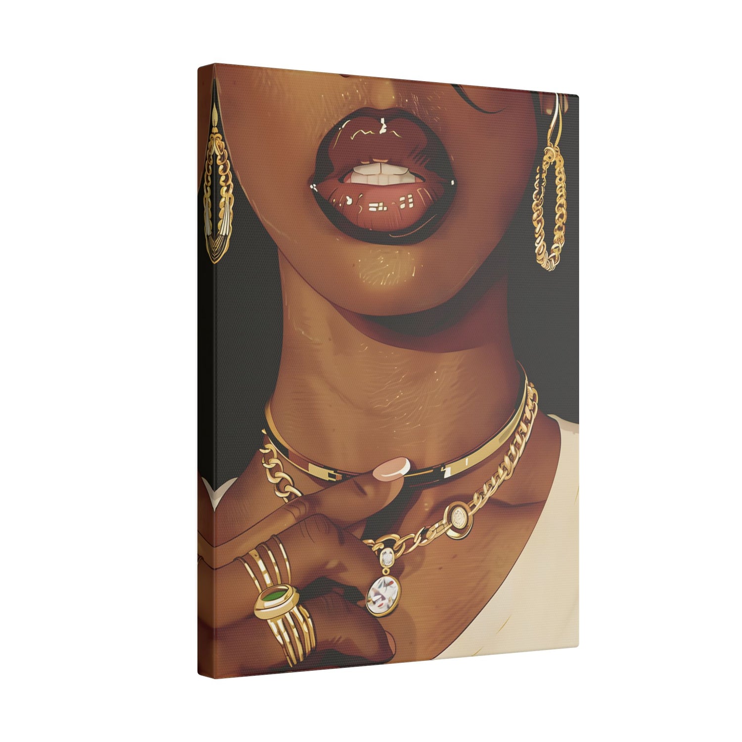 .75" Matte Canvas - Golden Luxe Confidence Portrait