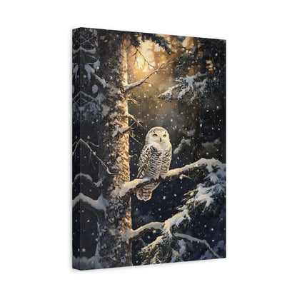 1.25" Matte Canvas - Silent Gaze Snow Owl
