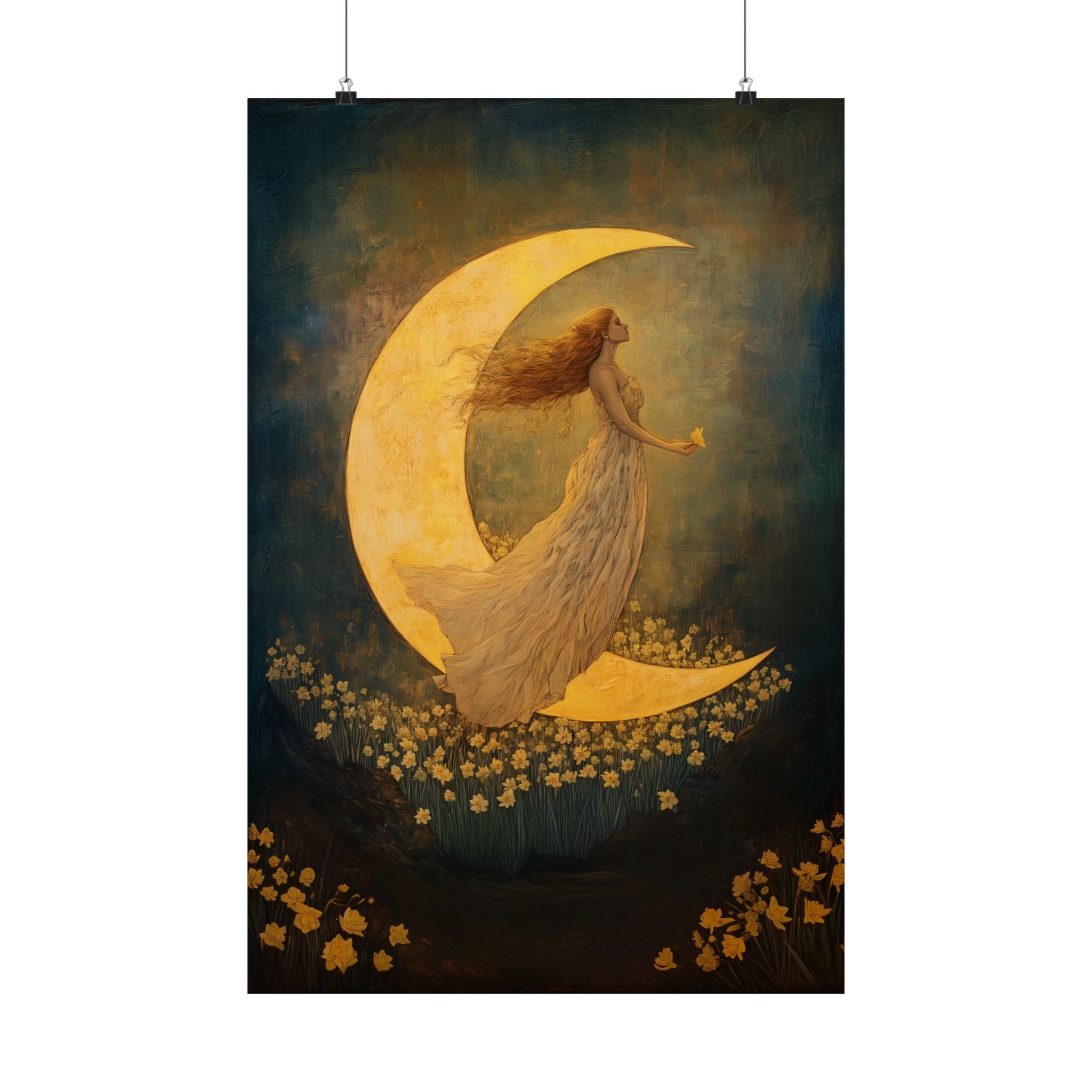 Moonlit Dreamer with Daffodils