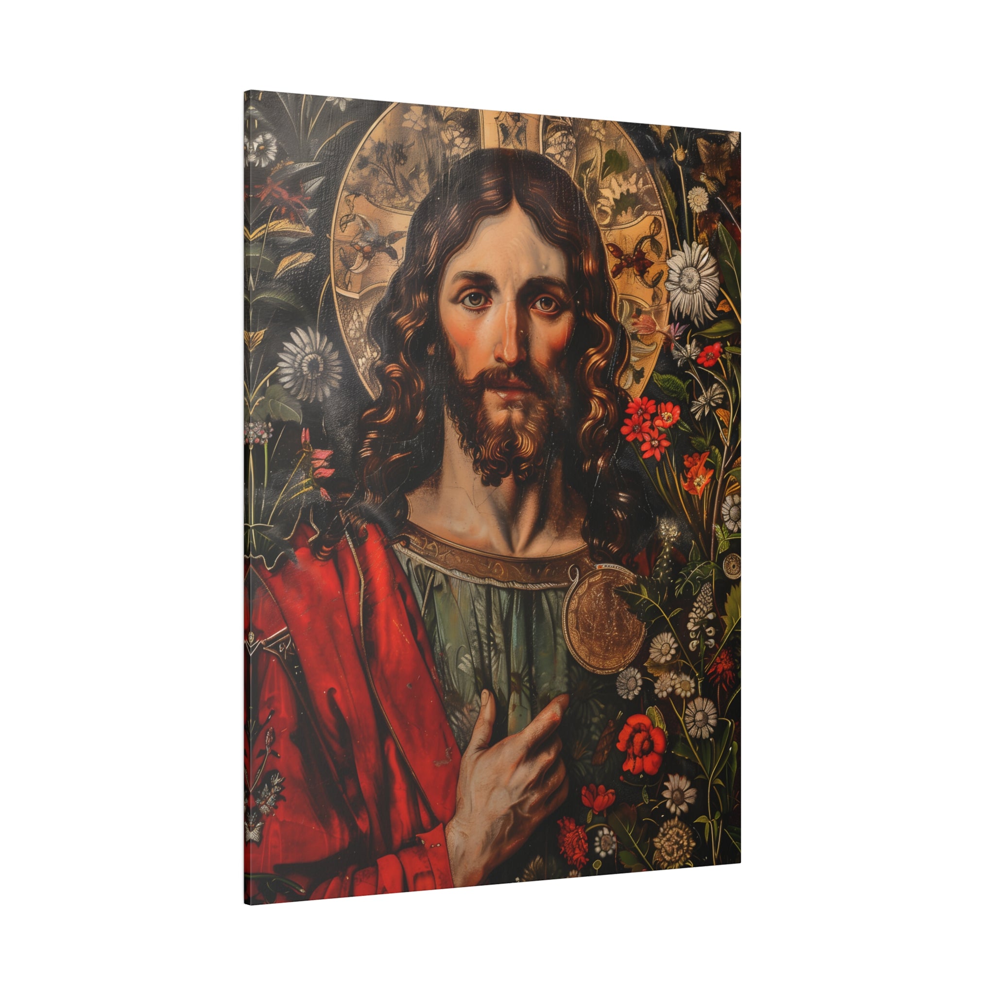 .75" Matte Canvas - Sacred Floral Savior