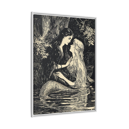 Framed Canvas - Mermaid Fairy Midnight Kiss