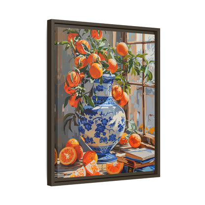 Framed Canvas - Sunlit Citrus &amp; Porcelain