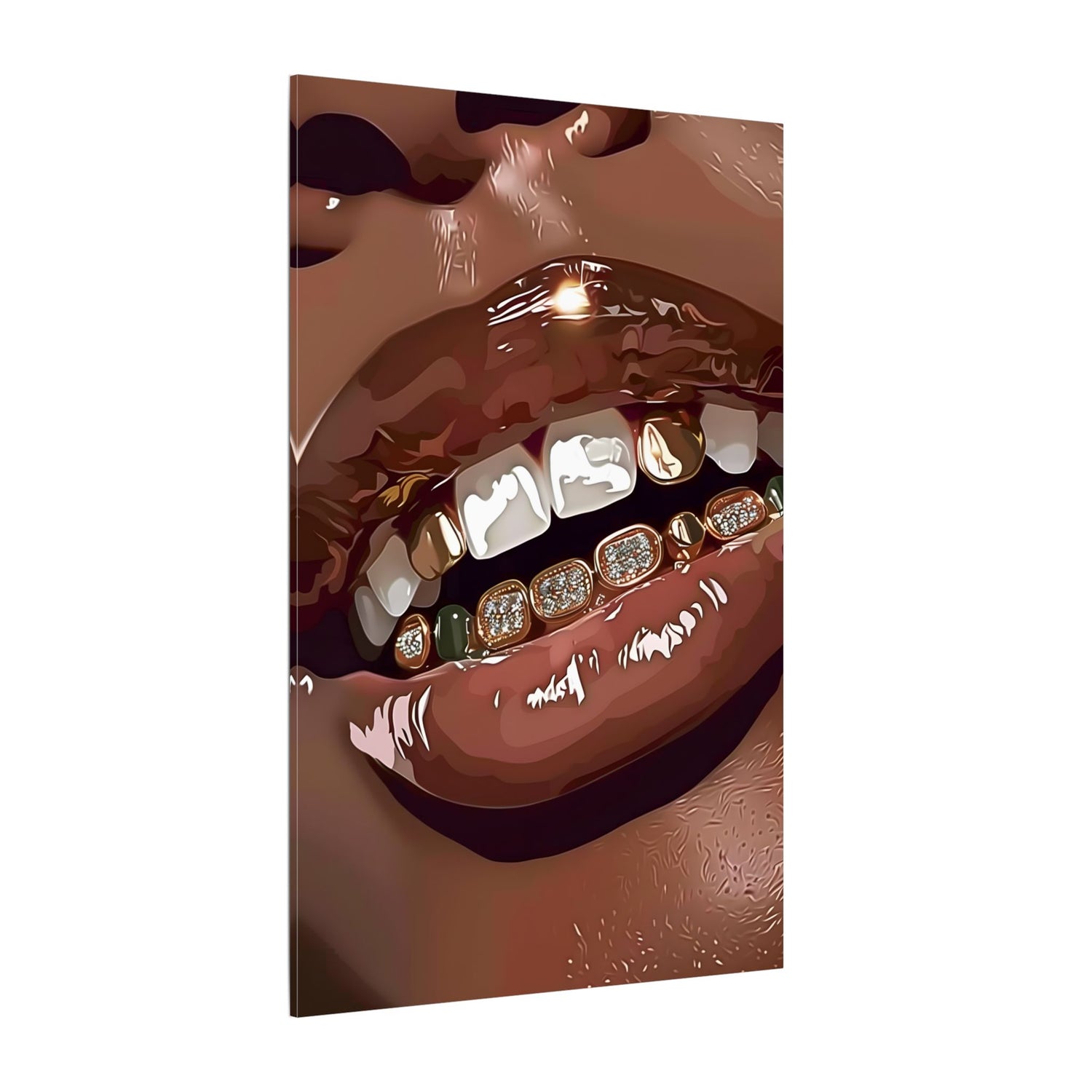 .75" Matte Canvas - Golden Grill Smile