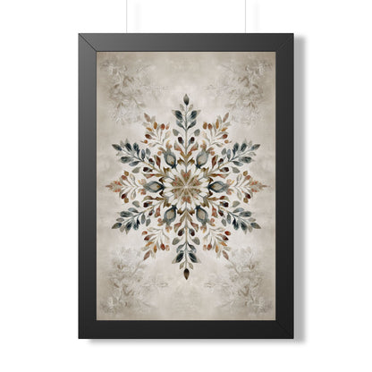 Framed Paper Print - Nordic Botanical Snowflake