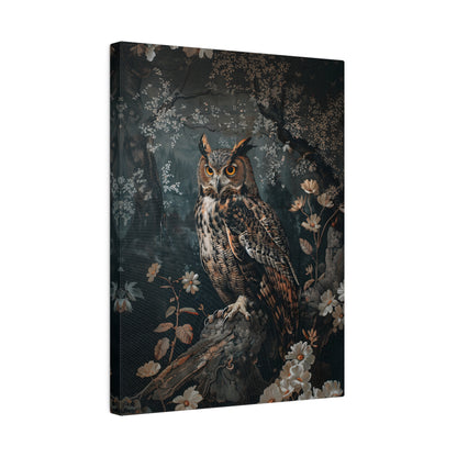 .75" Matte Canvas - Midnight Watchful Owl