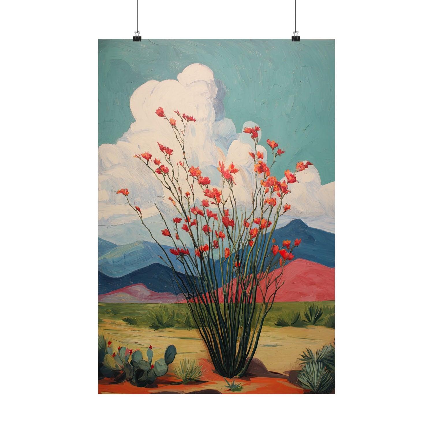 Ocotillo Cactus Desert Bloom