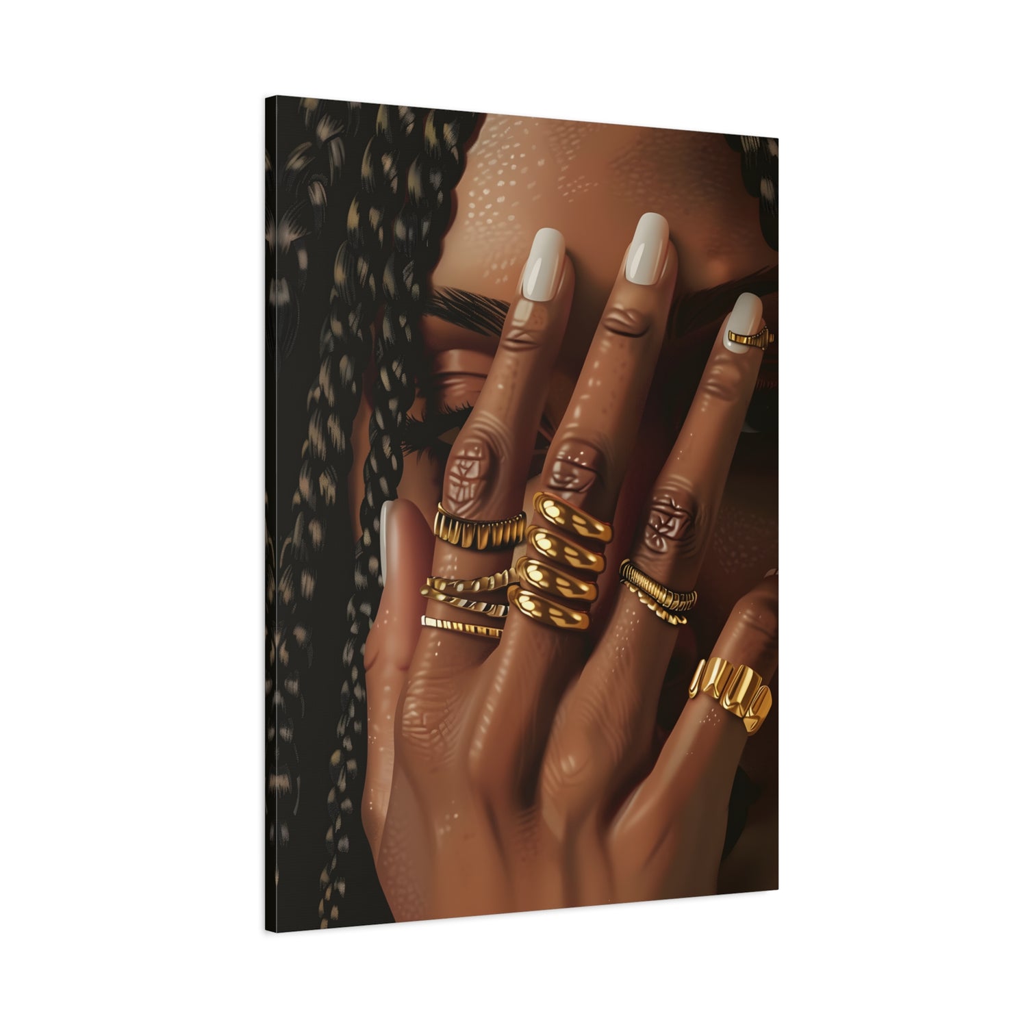 1.25" Matte Canvas - Braided Golden Ring Beauty