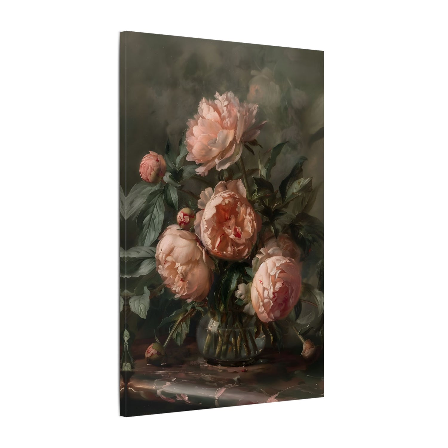 .75" Matte Canvas - Vintage Blush Peony Bouquet