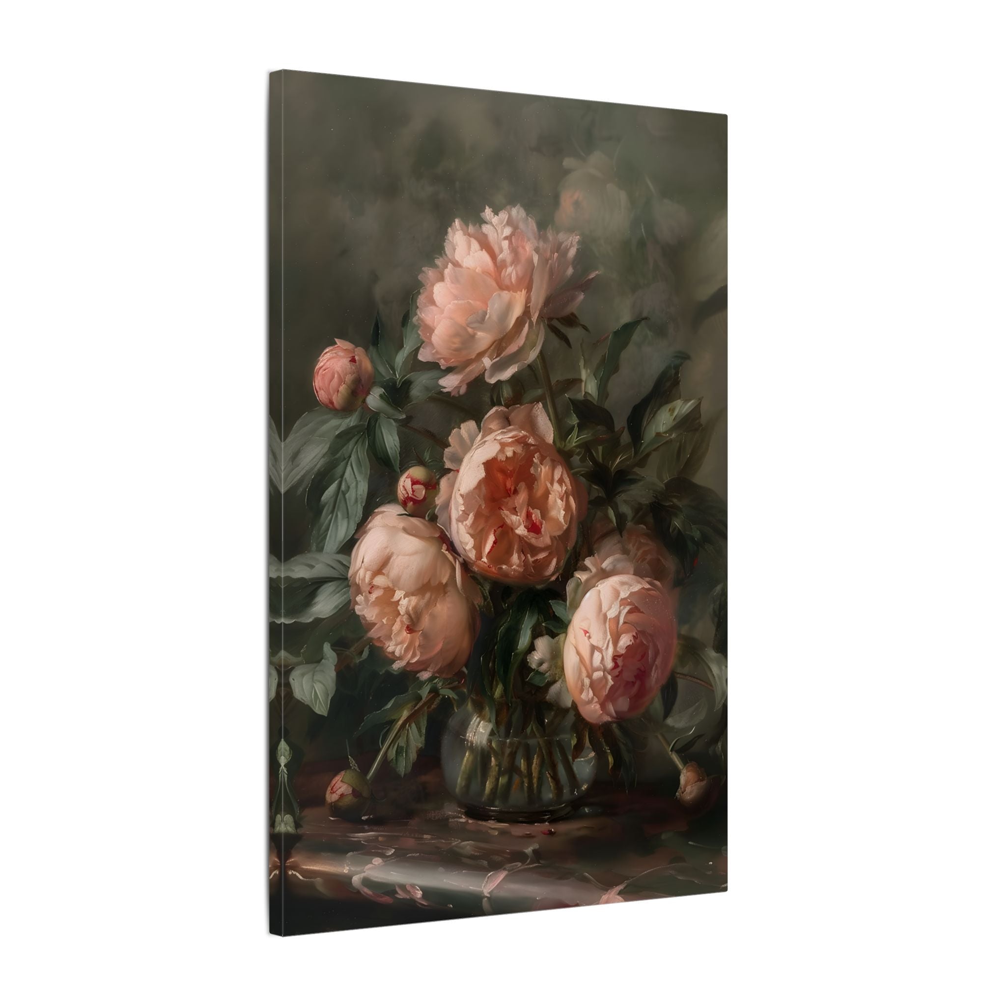 .75" Matte Canvas - Vintage Blush Peony Bouquet