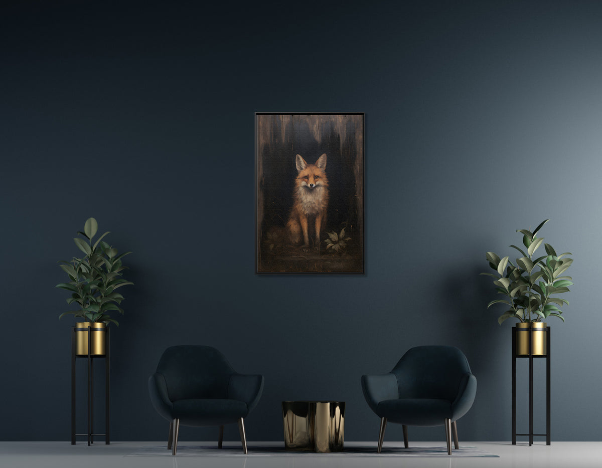 Framed Canvas - Mystical Fox Gaze