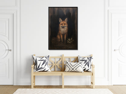 Framed Canvas - Mystical Fox Gaze