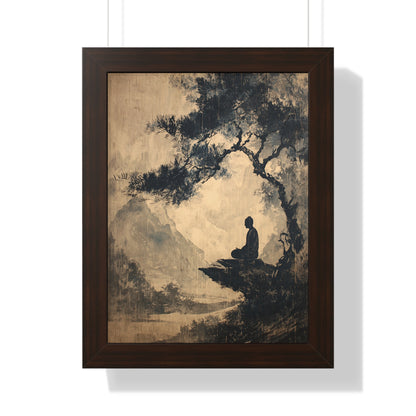 Framed Paper Print - Mountain Tree Zen Silence