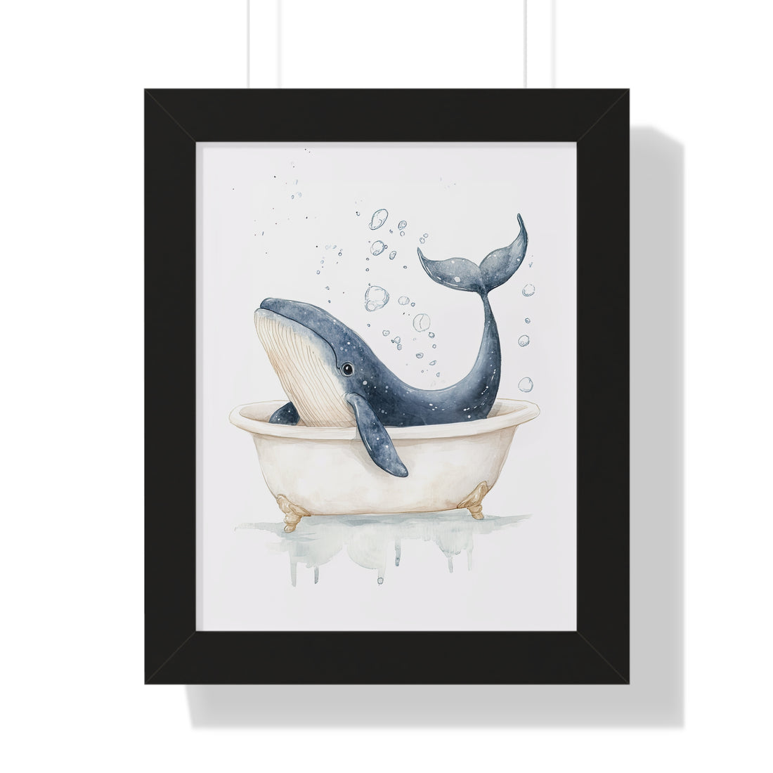 Framed Paper Print - Whale Tub Bubble Splash