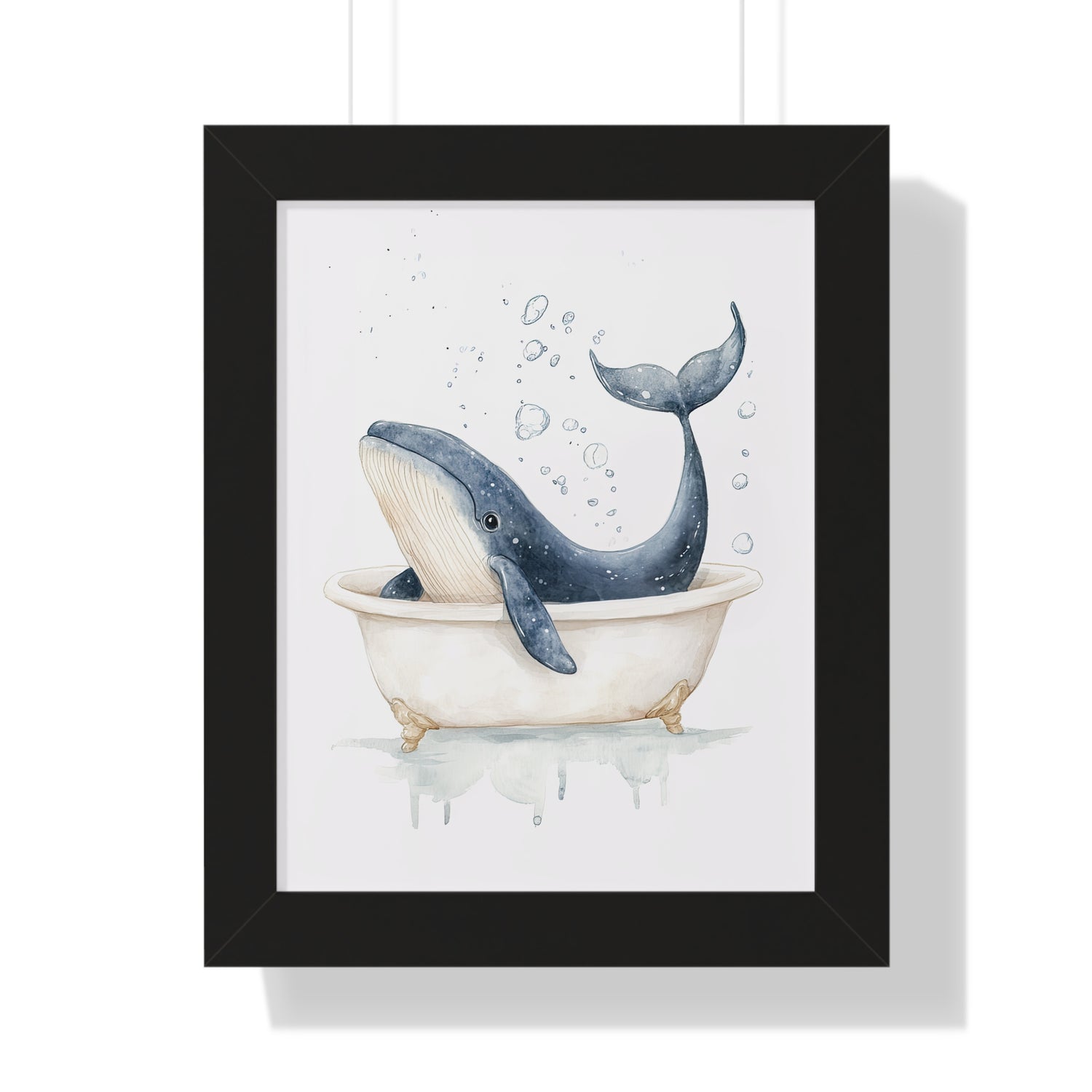 Framed Paper Print - Whale Tub Bubble Splash