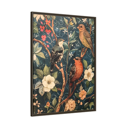 Framed Canvas - Robin and Sparrow Symphony