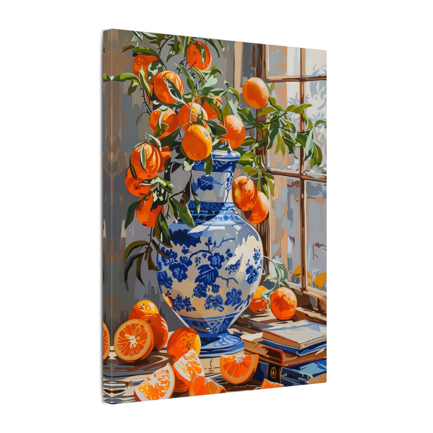 .75" Matte Canvas - Sunlit Citrus &amp; Porcelain