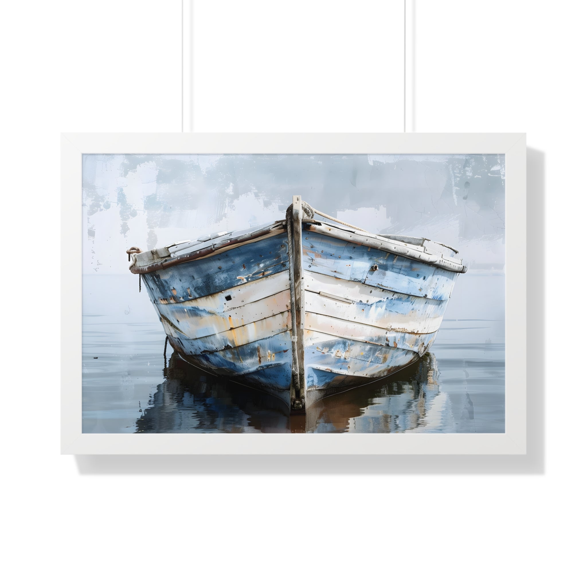 Framed Paper Print - Weathered Harbor Boat