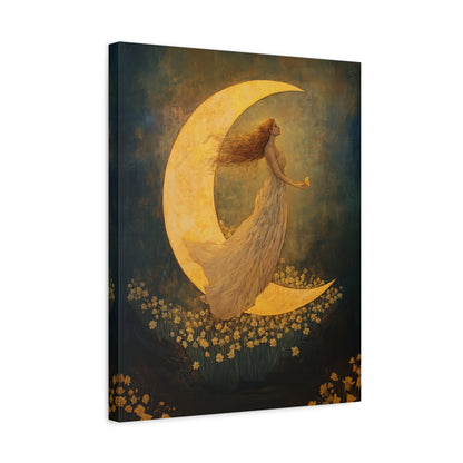 1.25" Matte Canvas - Moonlit Dreamer with Daffodils