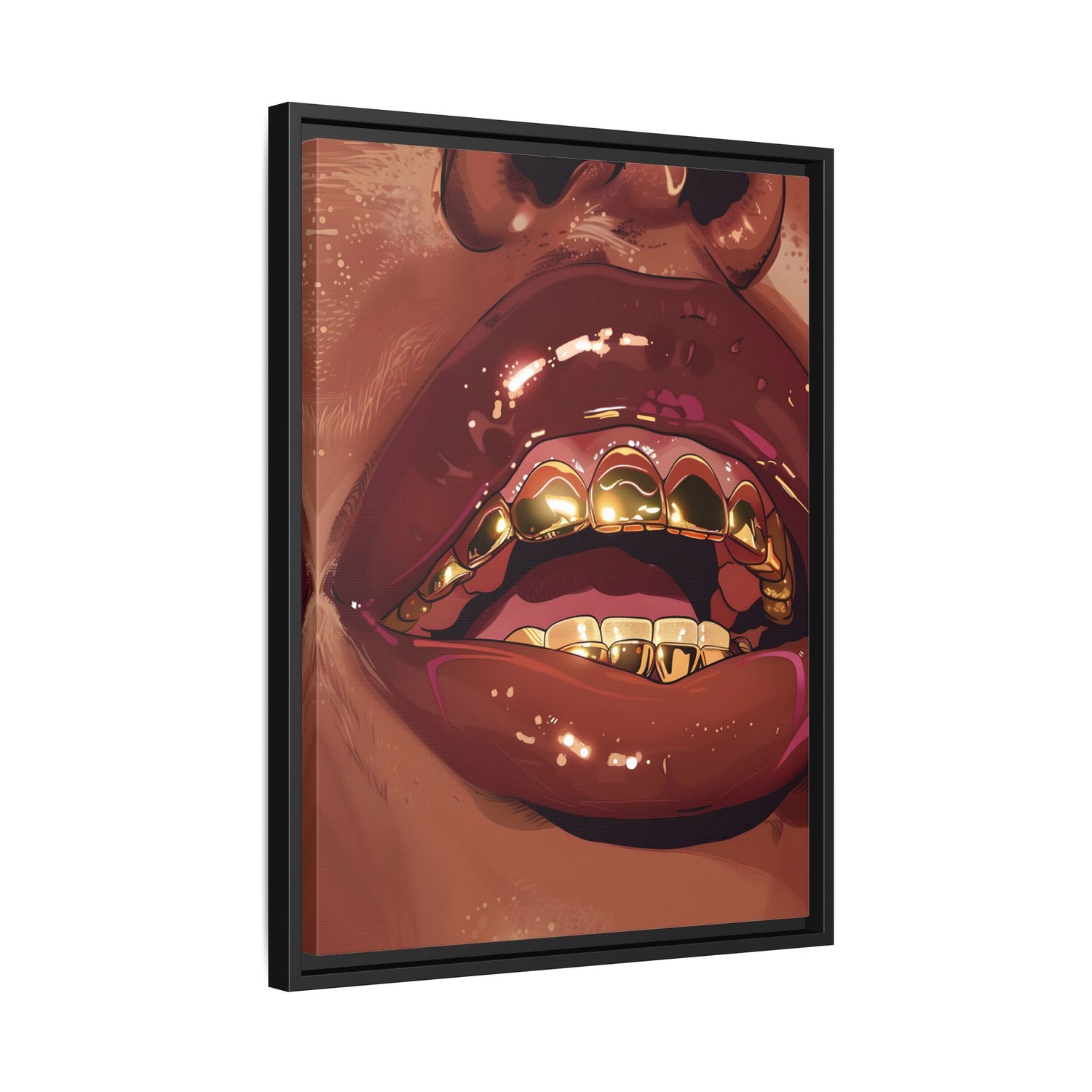 Framed Canvas - Gold Grills Glam Closeup