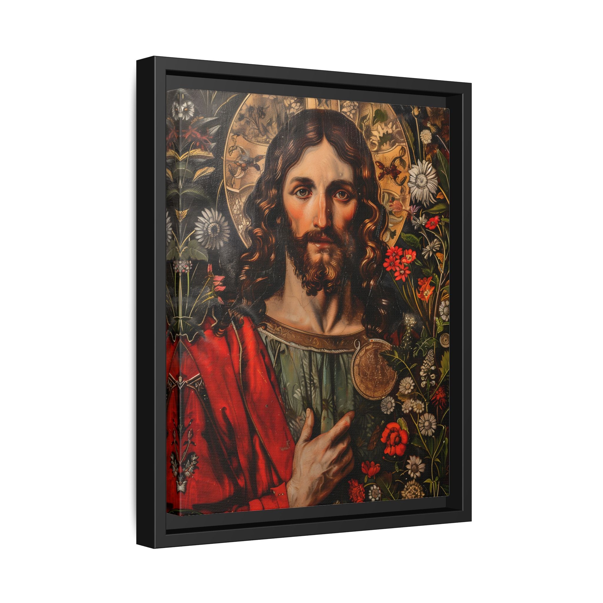 Framed Canvas - Sacred Floral Savior