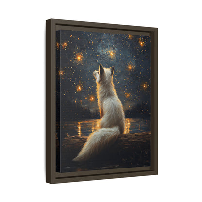 Framed Canvas - Stargazing Fox Reverie