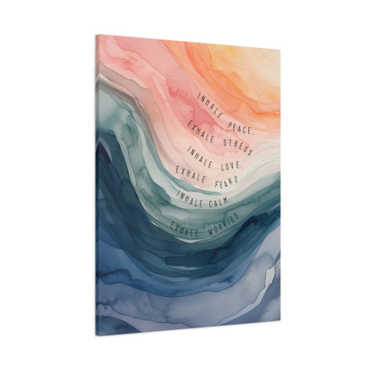 1.25" Matte Canvas - Inhale Exhale Watercolor Calm