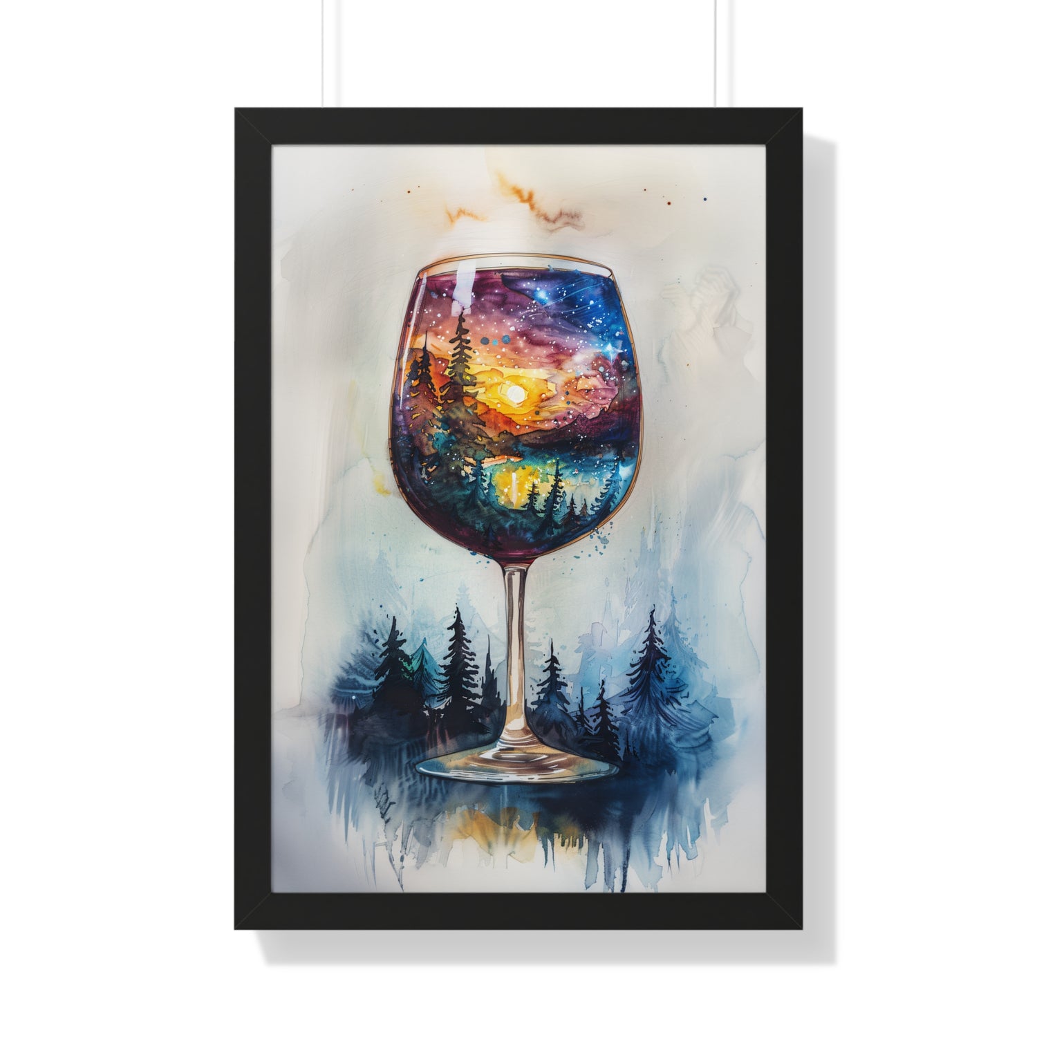 Framed Paper Print - Galaxy Within the Wine Glass