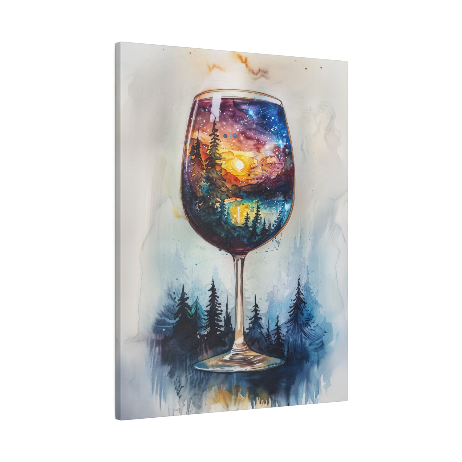 .75&quot; Matte Canvas - Galaxy Within the Wine Glass