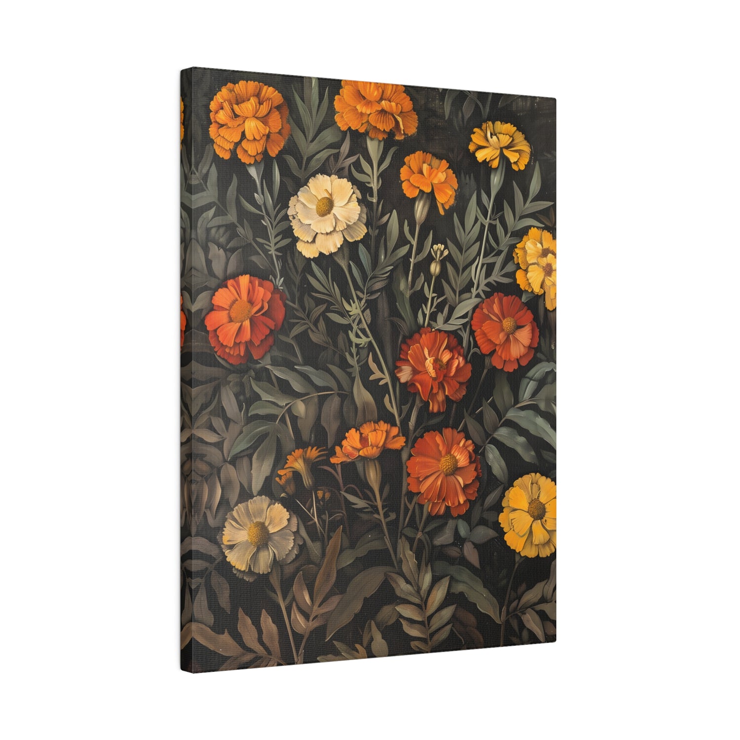 .75&quot; Matte Canvas - Marigold Midnight Garden