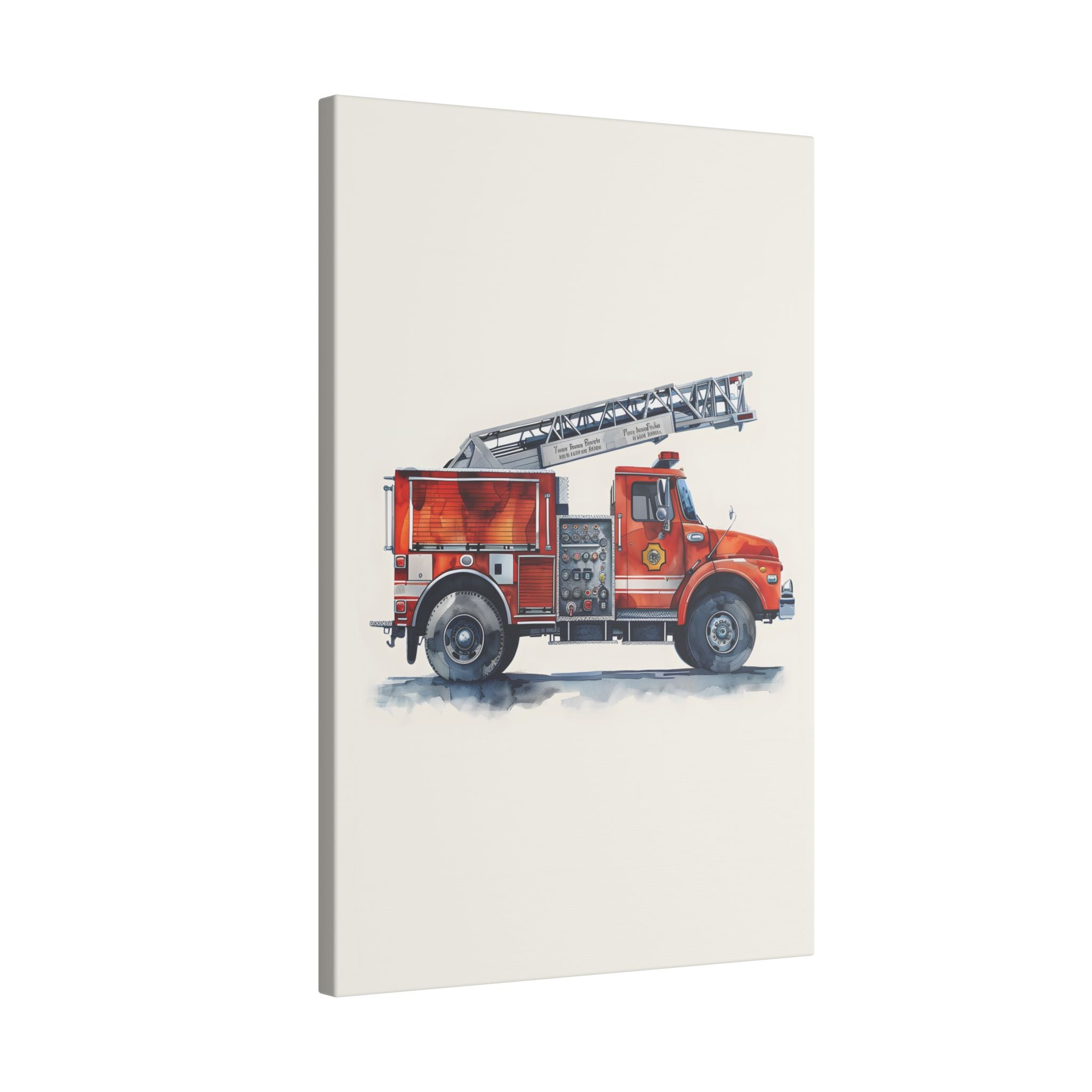 .75" Matte Canvas - Ladder Firetruck Nursery