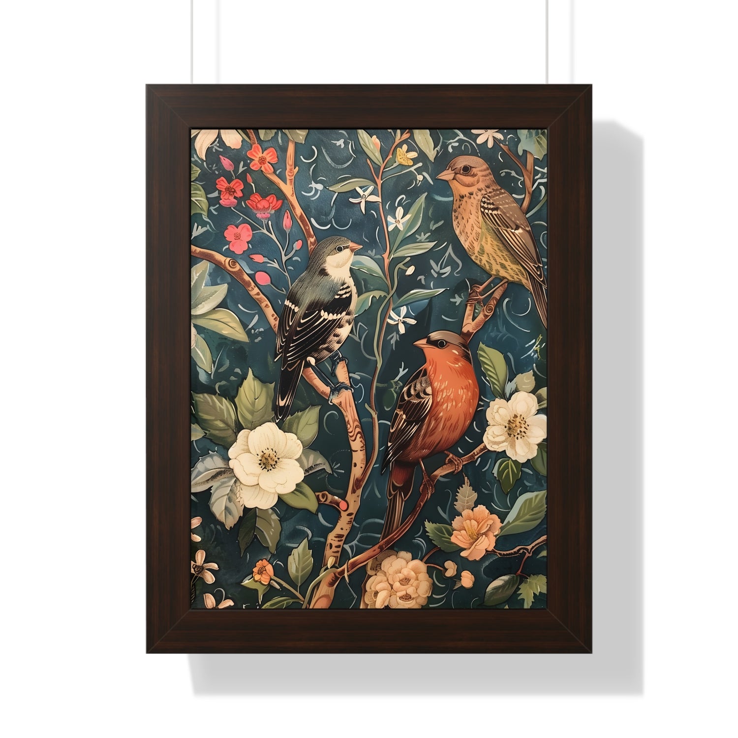 Framed Paper Print - Robin and Sparrow Symphony