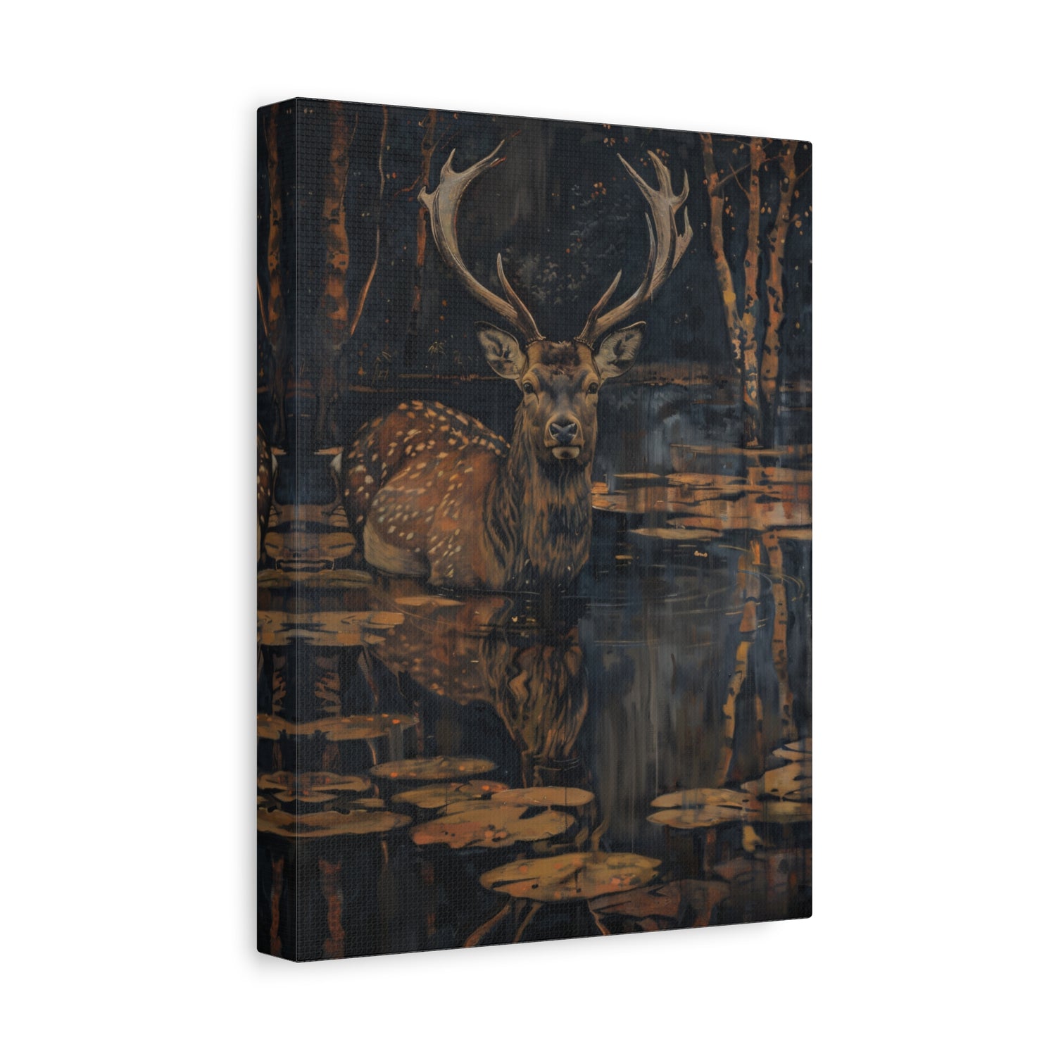 1.25" Matte Canvas - Twilight Stag Reflection