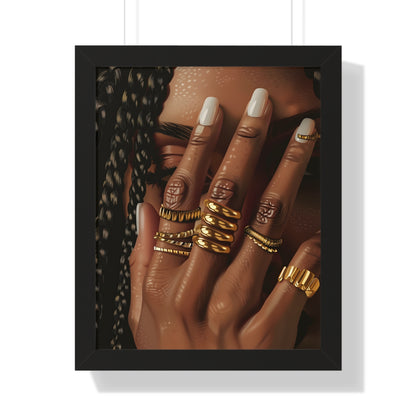Framed Paper Print - Braided Golden Ring Beauty