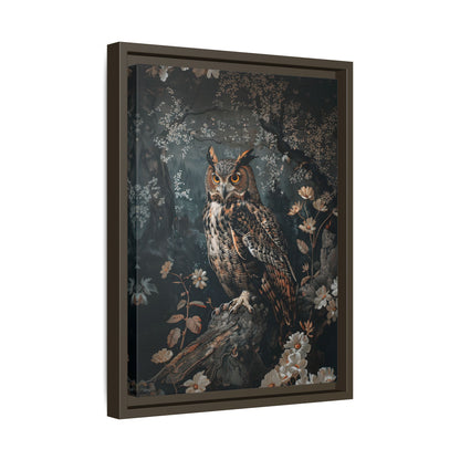 Framed Canvas - Midnight Watchful Owl