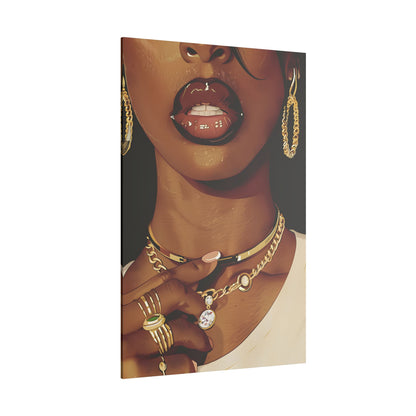 .75" Matte Canvas - Golden Luxe Confidence Portrait