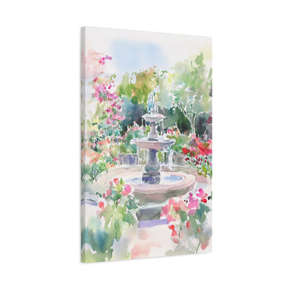 1.25" Matte Canvas - Charleston Garden Fountain View
