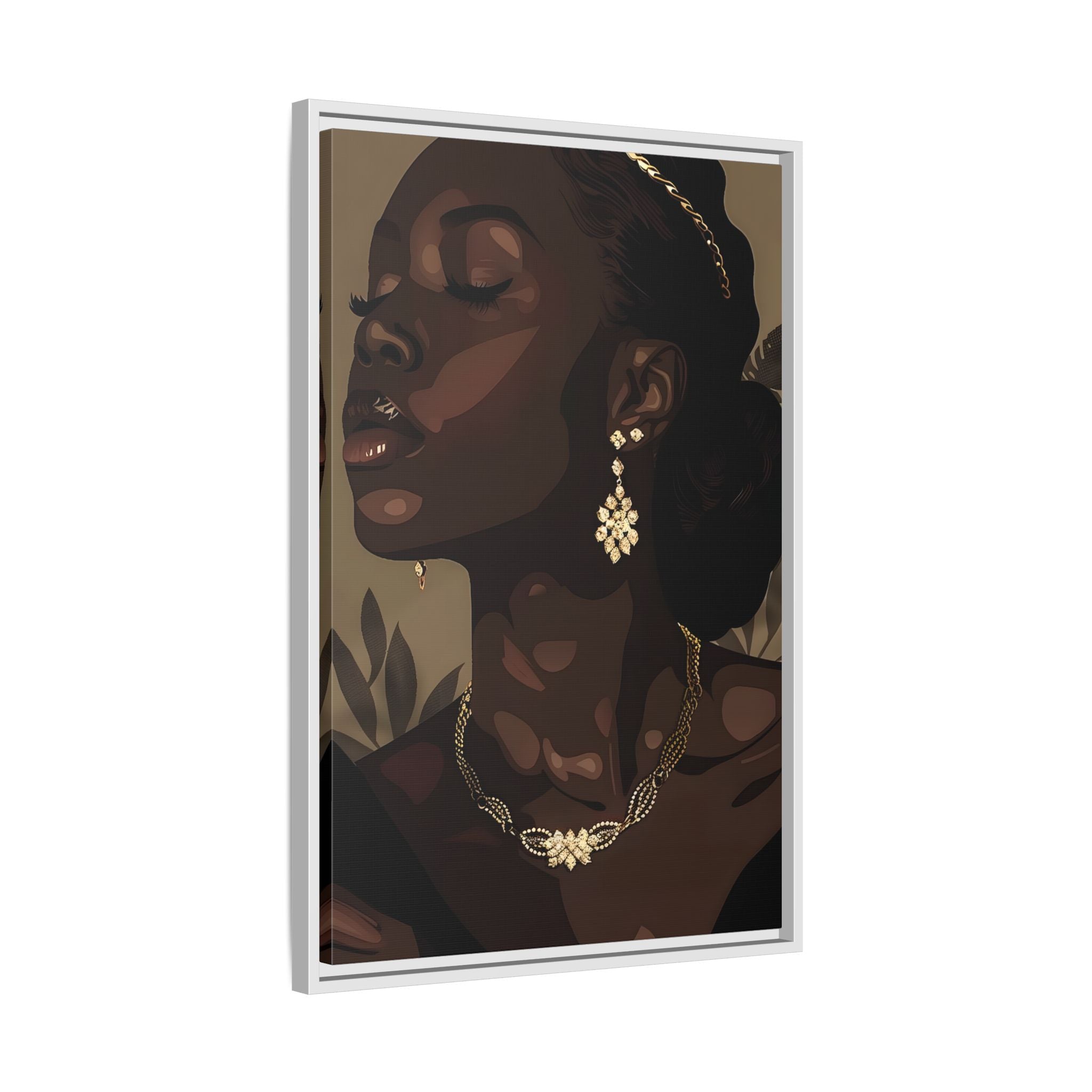 Framed Canvas - Golden Melanin Muse