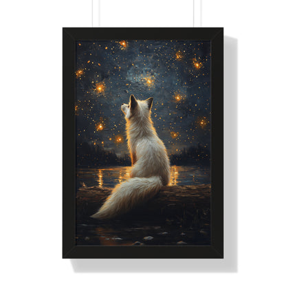 Framed Paper Print - Stargazing Fox Reverie