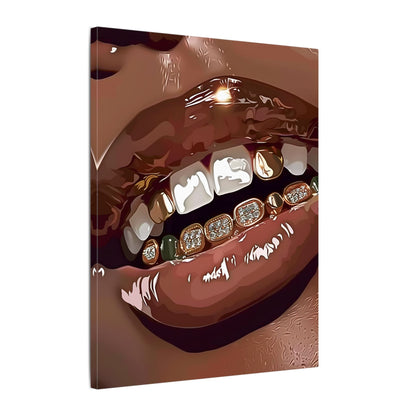 .75" Matte Canvas - Golden Grill Smile