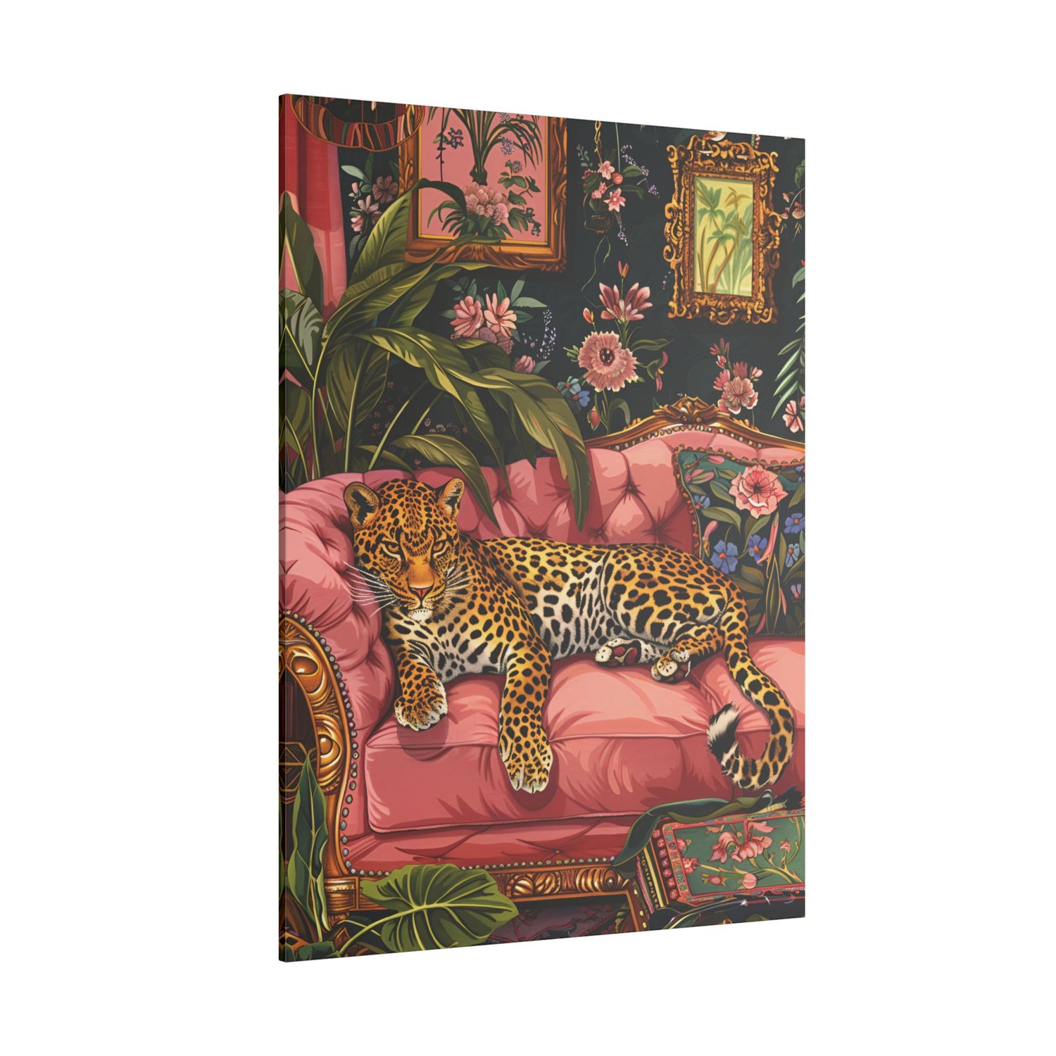 .75" Matte Canvas - Leopard Lounge in Bloom