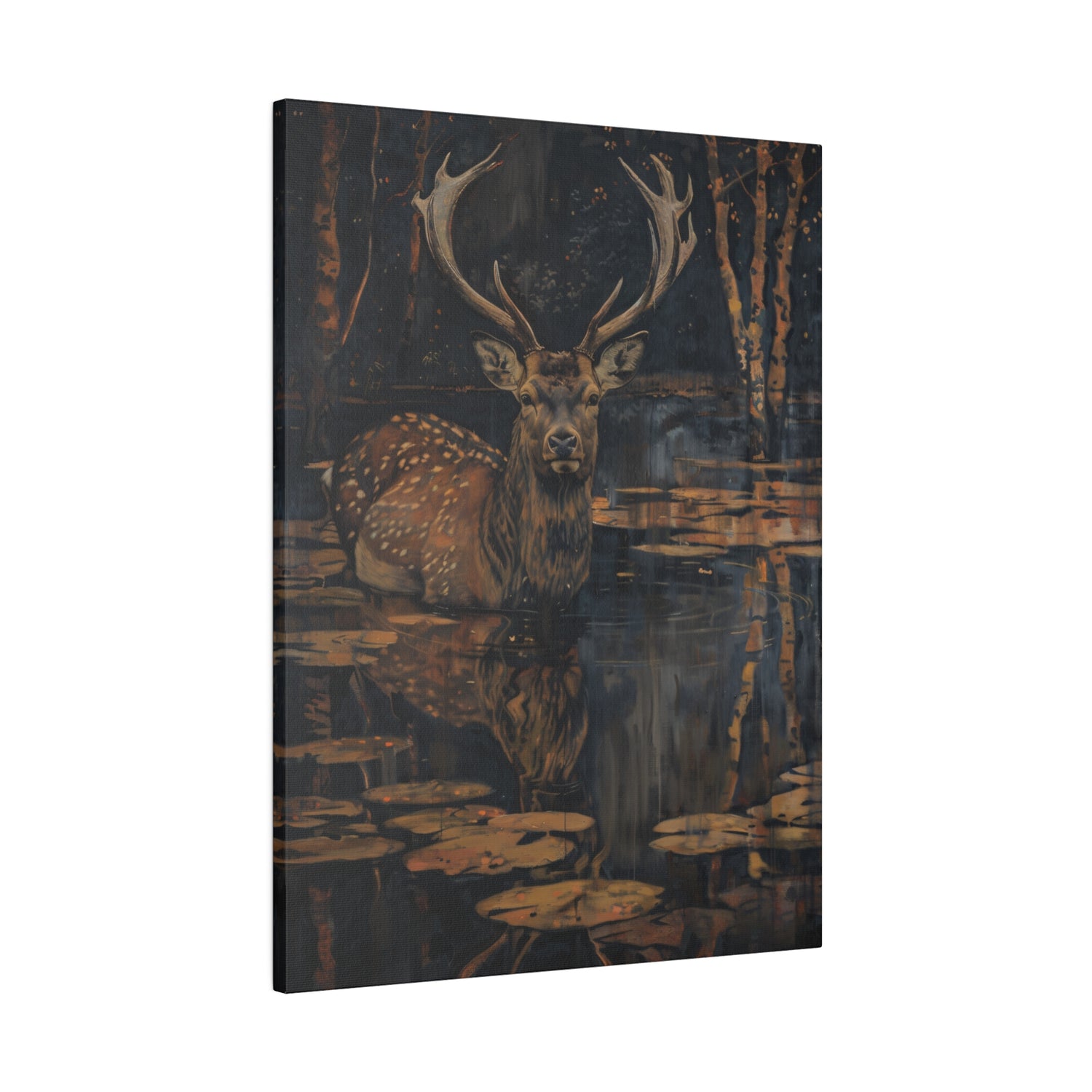 .75" Matte Canvas - Twilight Stag Reflection