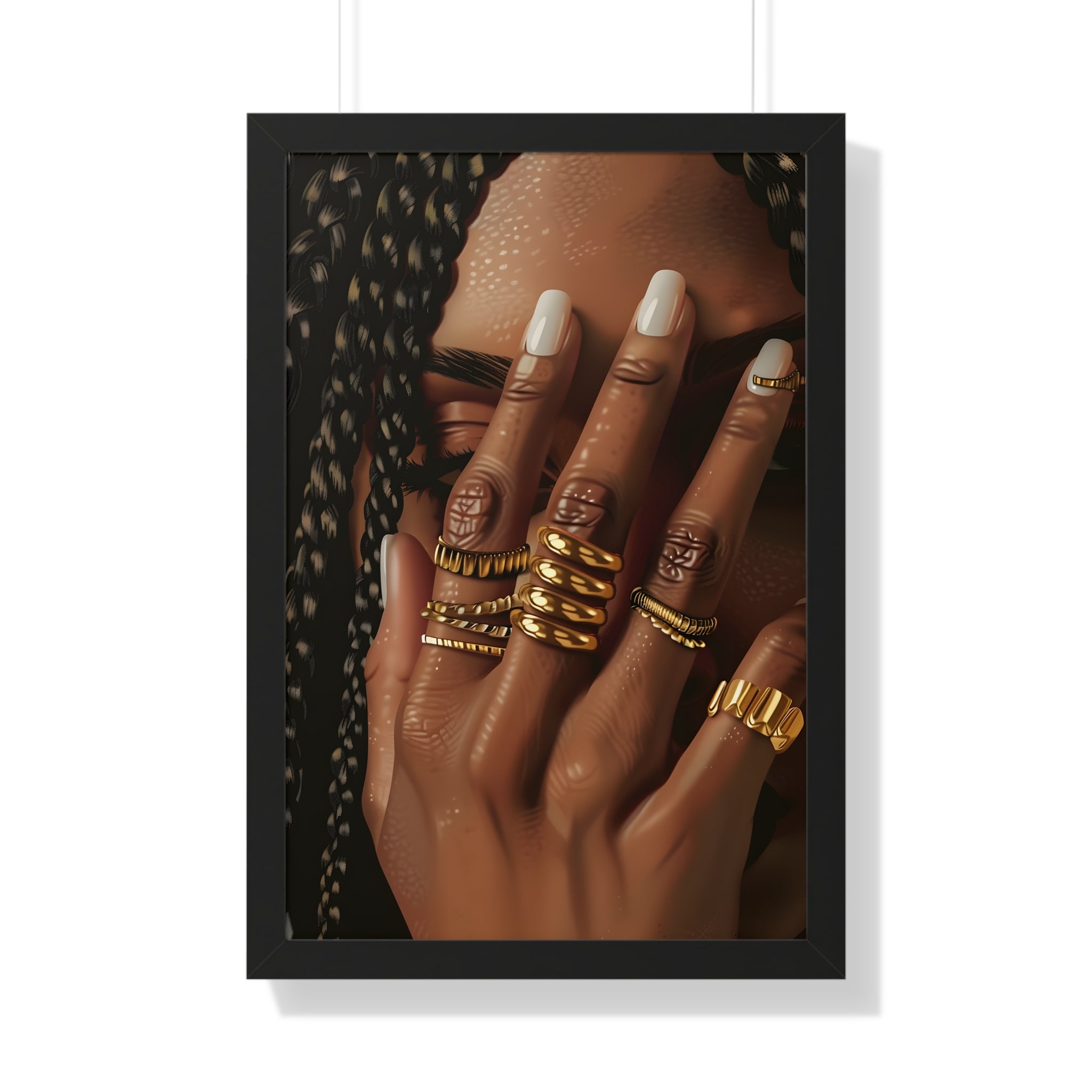 Framed Paper Print - Braided Golden Ring Beauty