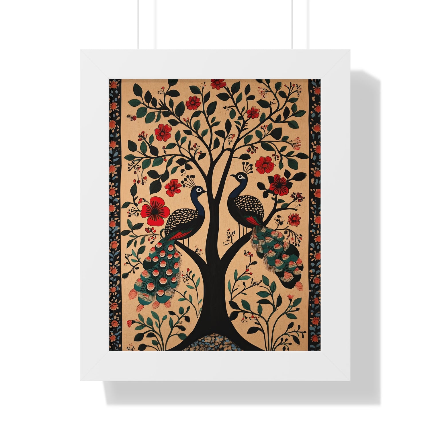 Framed Paper Print - Lovers Under Blooming Canopy