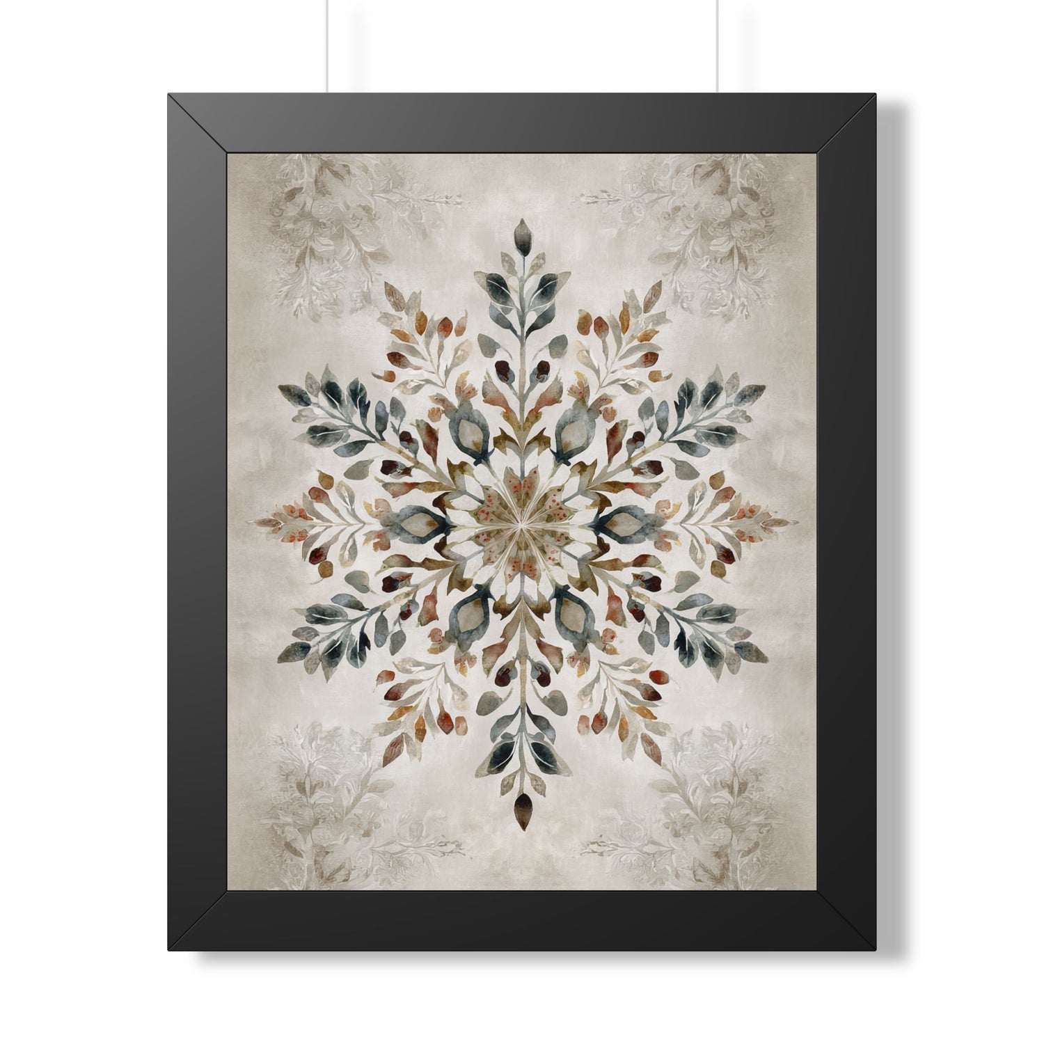Framed Paper Print - Nordic Botanical Snowflake