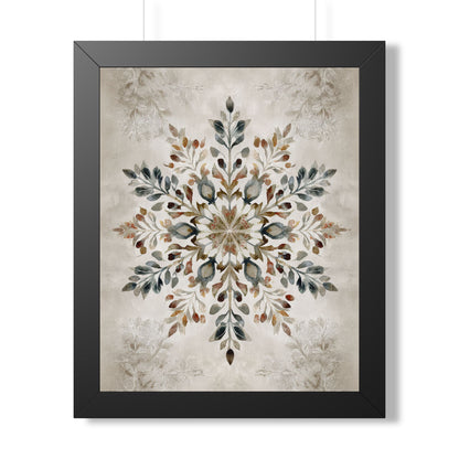 Framed Paper Print - Nordic Botanical Snowflake