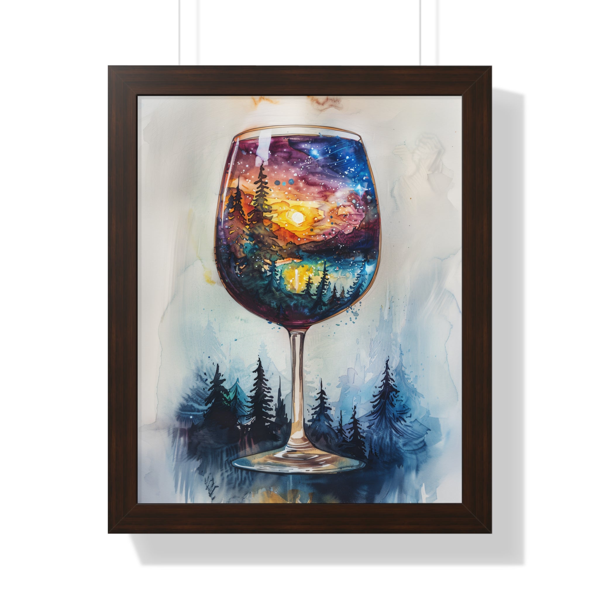 Framed Paper Print - Galaxy Within the Wine Glass