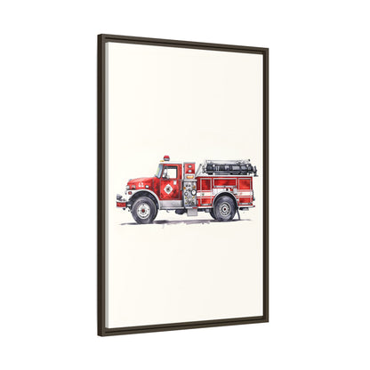Framed Canvas - Classic Pumper Firetruck
