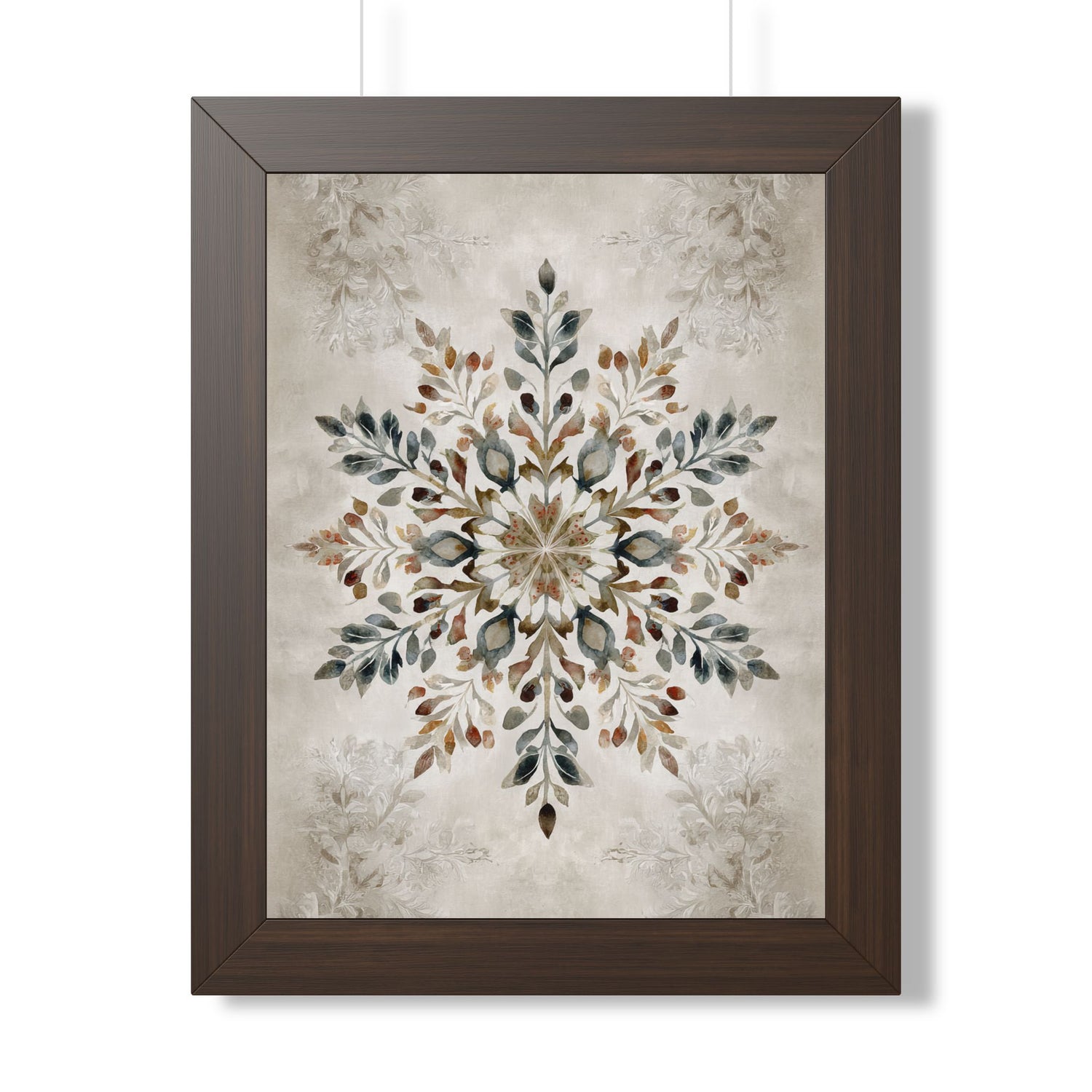 Framed Paper Print - Nordic Botanical Snowflake