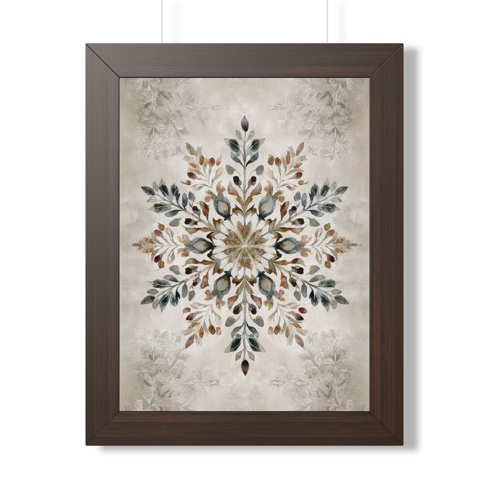 Framed Paper Print - Nordic Botanical Snowflake